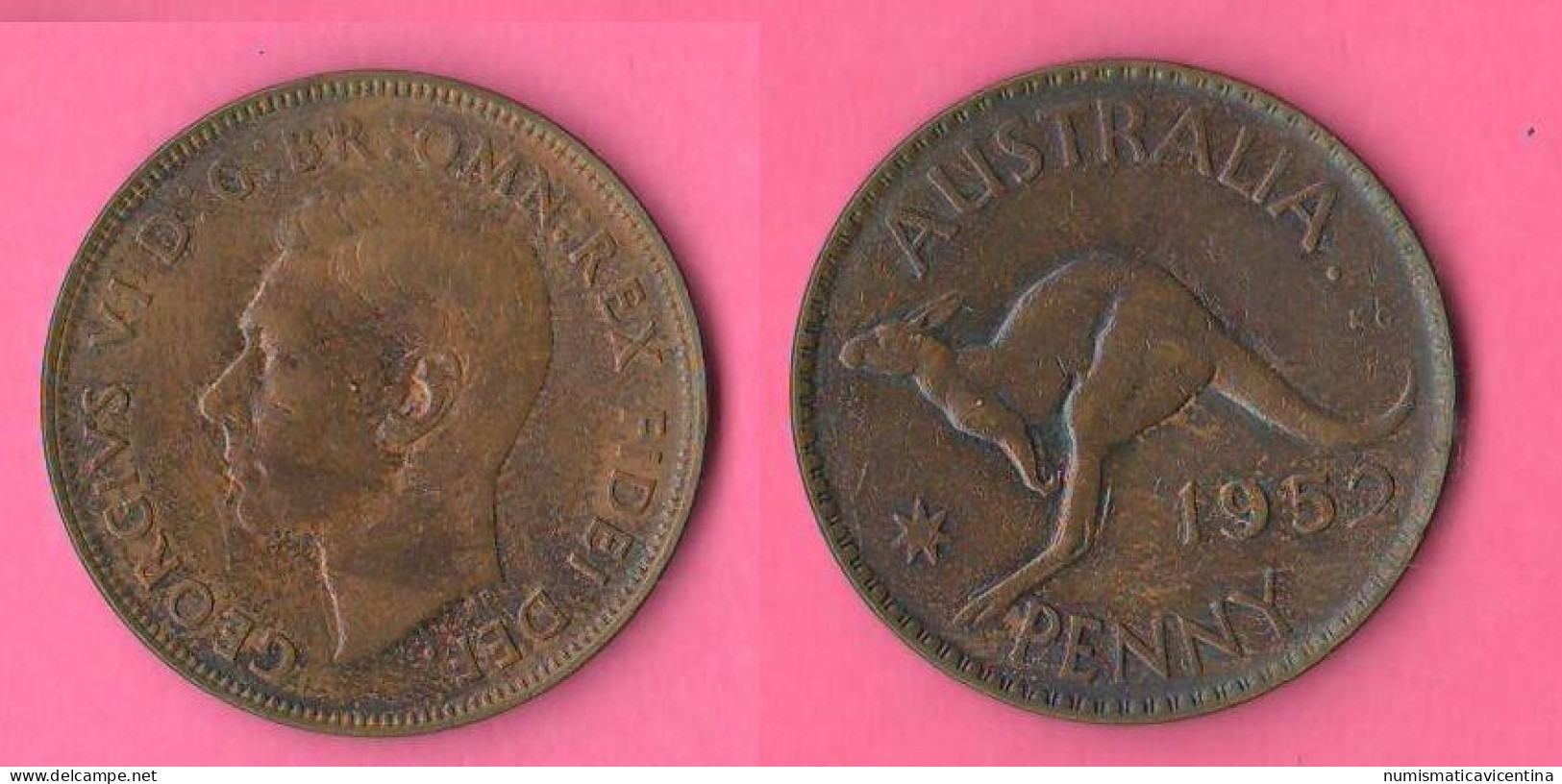 Australia Penny 1952 Bronze Coin Last Year Of Reign Of King Georgius VI° - Penny