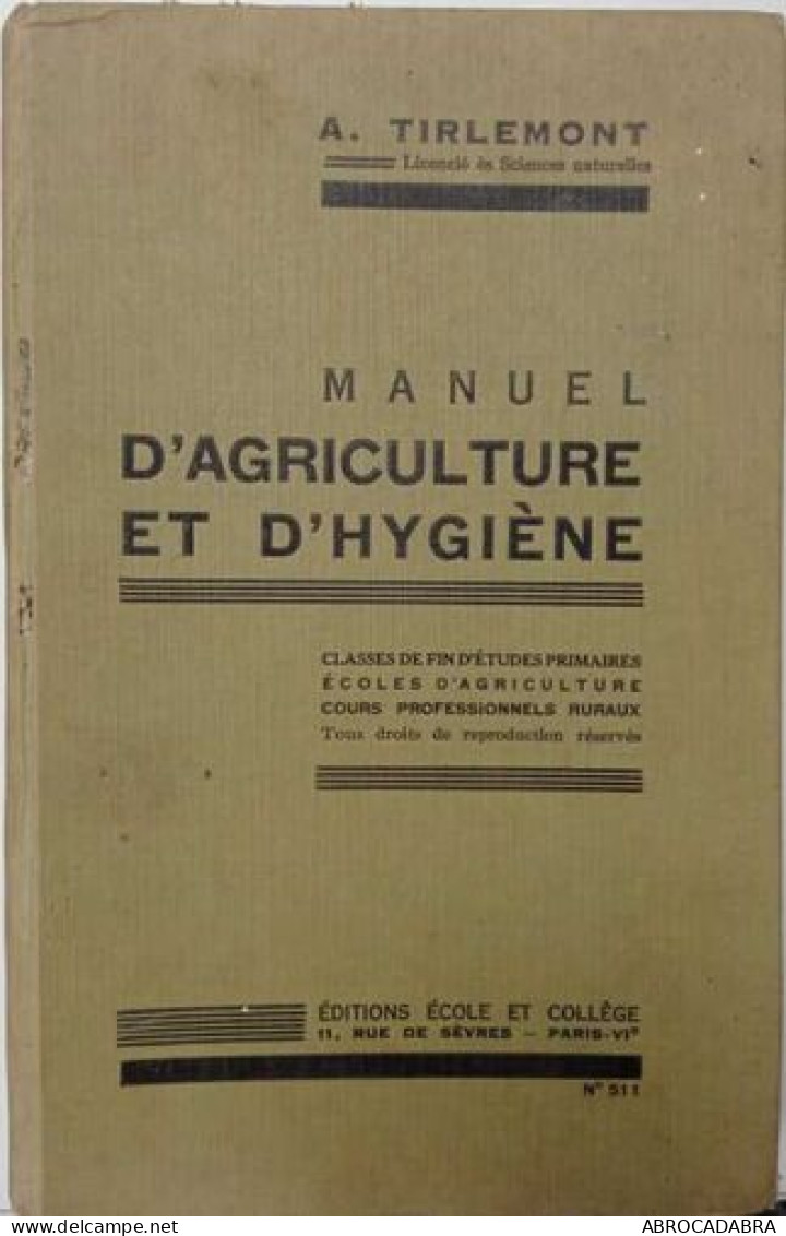 Manuel D'agriculture Et D'hygiène - Nature