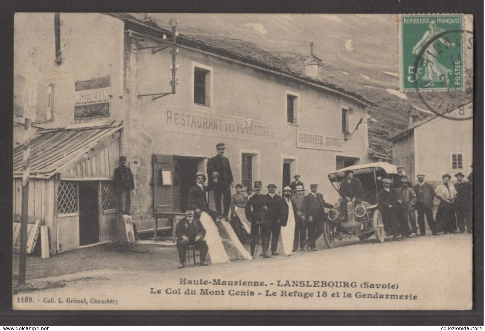 HAUTE-MAURIENNE - LANSLEBOURG - LE COL DU MONT CENIS - LE REFUGE 18 - TIMBRATA SUL RETRO - CARTOLINA FP SPEDITA NEL 1911 - Val Cenis