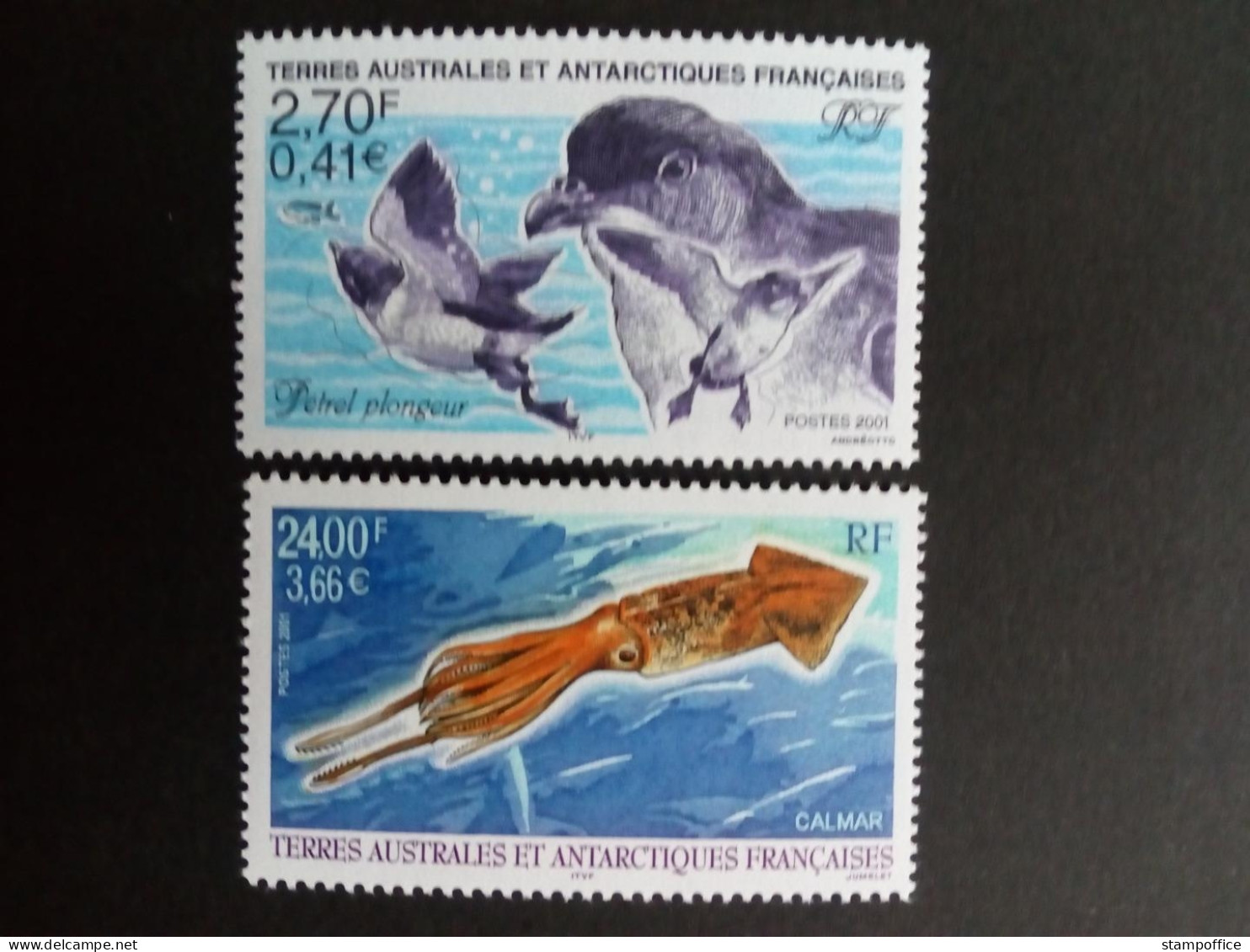 FRANZÖSISCHE ANTARKTIS (TAAF) MI-NR. 440-441 POSTFRISCH(MINT) TIERE DER ANTARKTIS 2001 KALMAR STURMVOGEL - Neufs