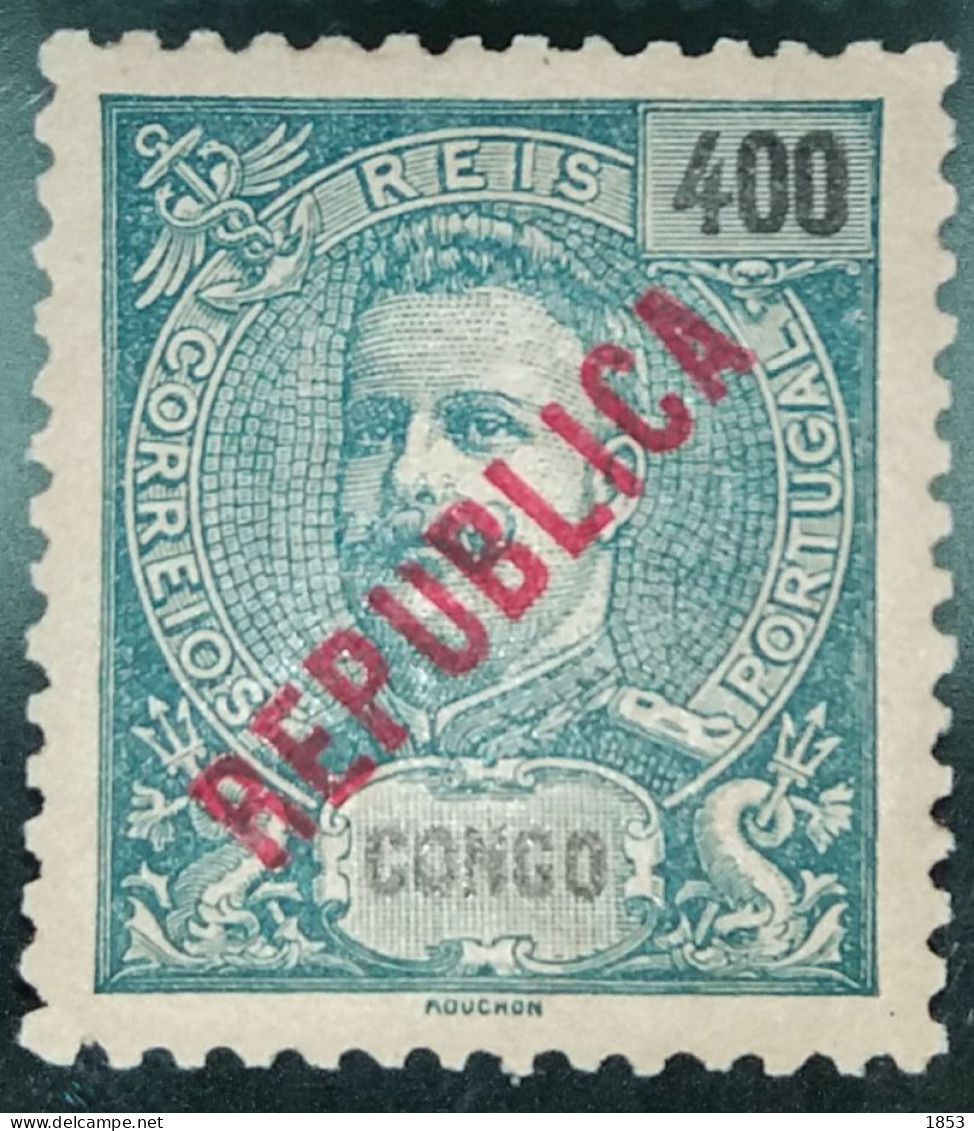 1914 - D.CARLOS I , COM SOBRECARGA "REPUBLICA" LOCAL CE119(53) 400 RÉIS - Congo Portoghese
