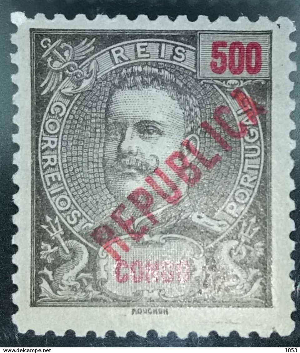 1914 - D.CARLOS I , COM SOBRECARGA "REPUBLICA" LOCAL CE120 (27) 500 RÉIS - Congo Portoghese