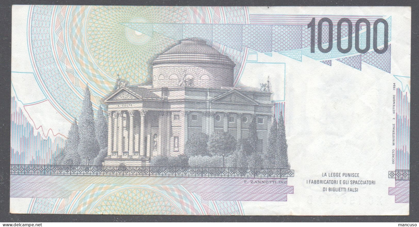 LIRE 10.000 TIPO  A. VOLTA - SERIE SPECIALE XC-B - BB++/QSPL - 10.000 Lire