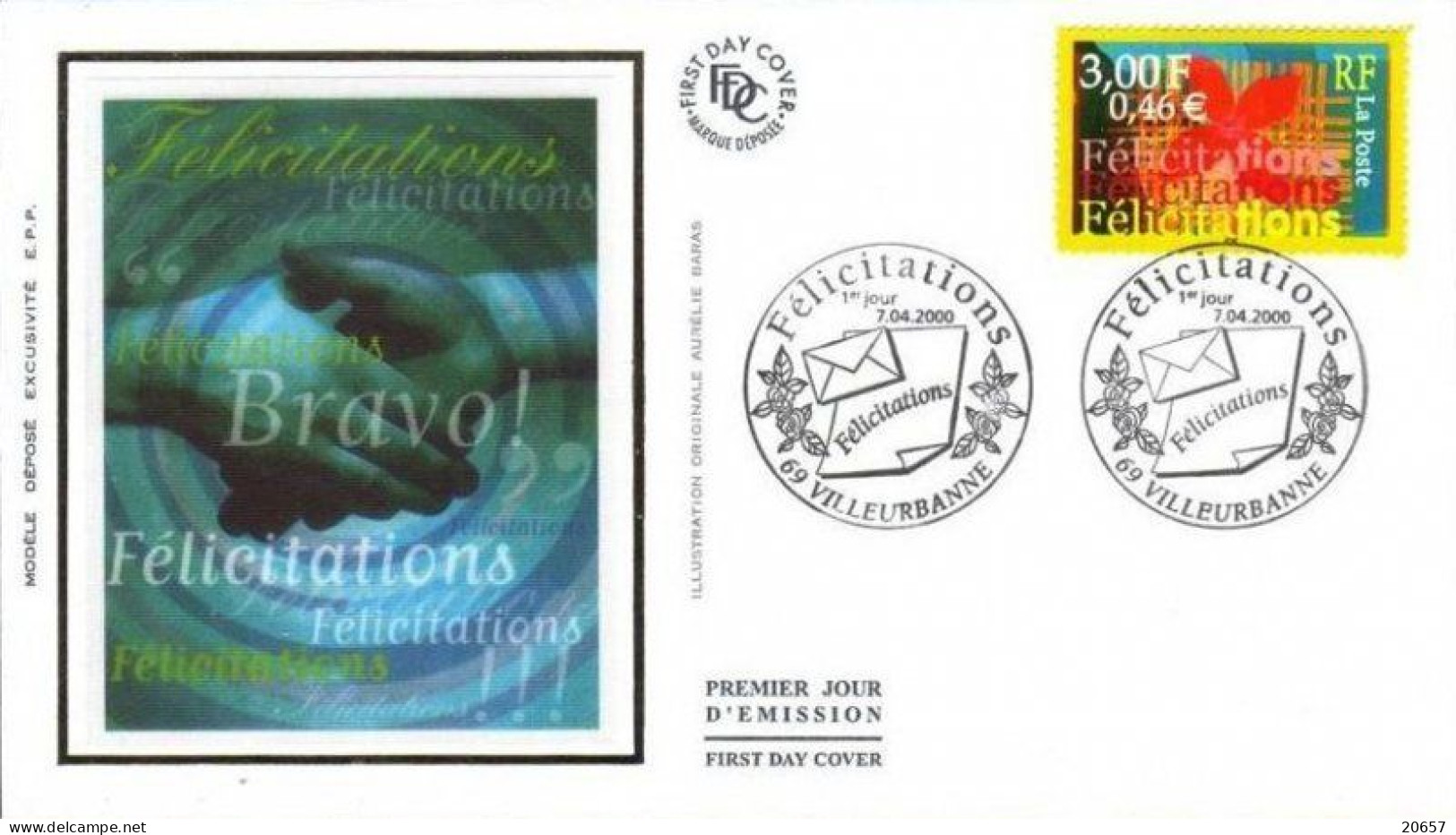France 3308e Fdc Félicitations - Other & Unclassified