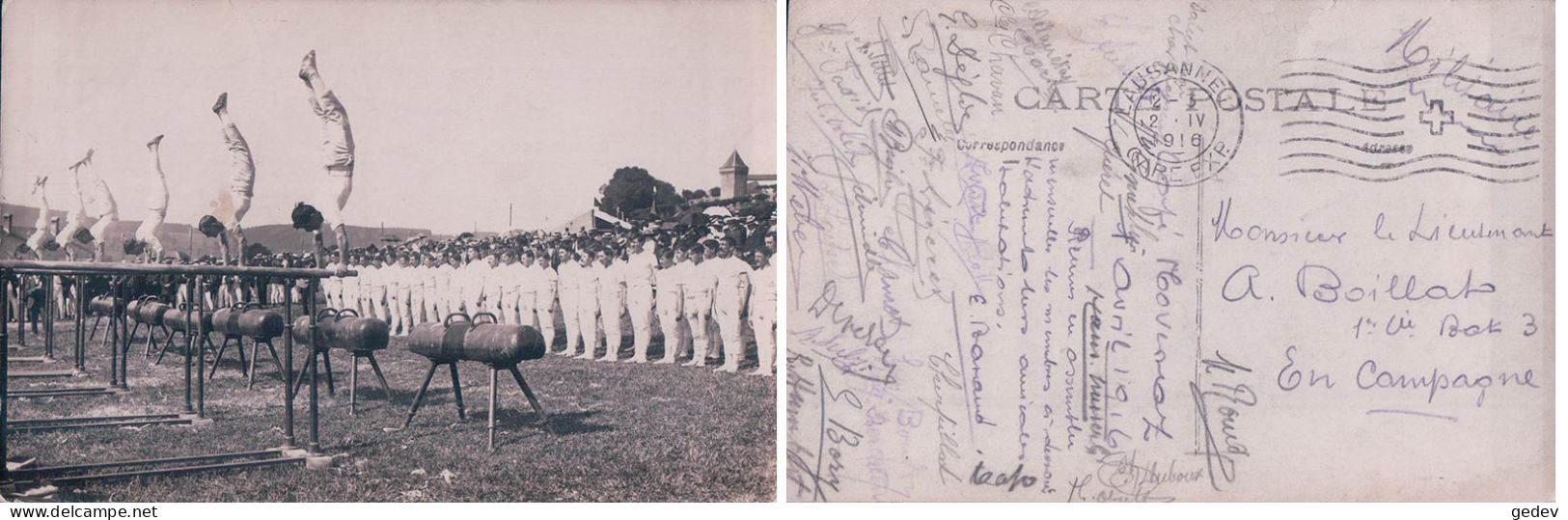 Fête De Gymnastique à Situer, Barres Parallèles Et Cheval D'Arçon (2.4.1916) - Gymnastiek