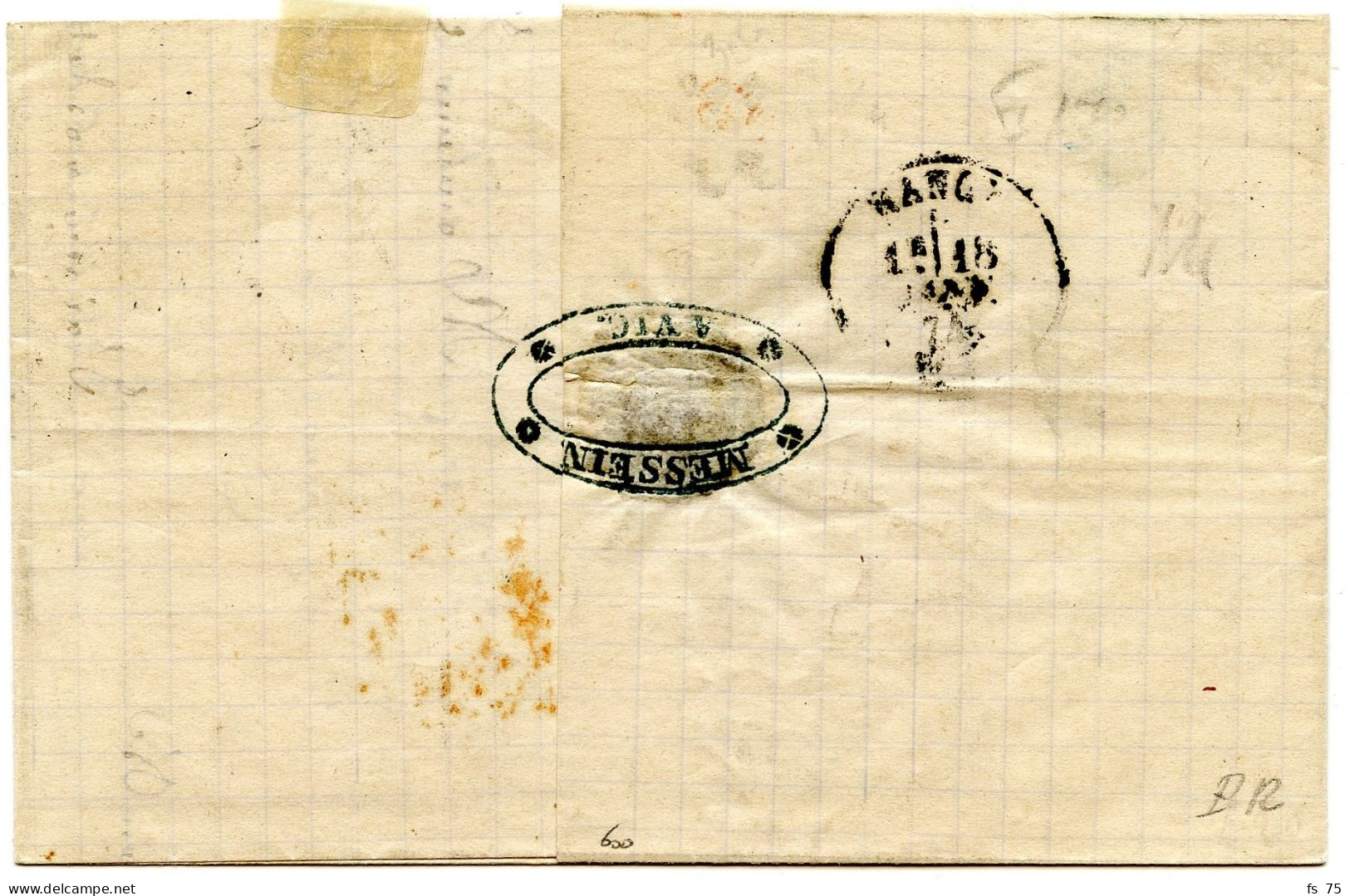 ALLEMAGNE - EMPIRE - 1/2 G. + 2 X1 G. SUR LETTRE DE VIC-SUR-SEINE POUR NANCY RAYON FRONTALIER , 1874 - Covers & Documents