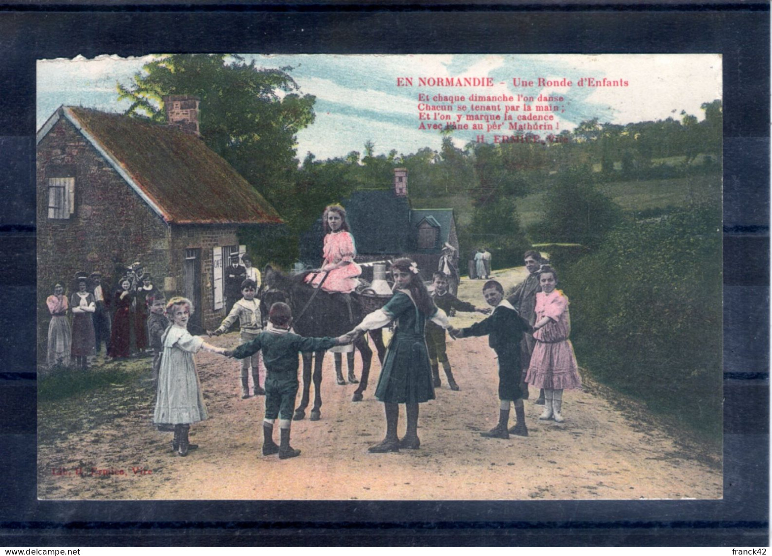 En Normandie. Une Ronde D'enfants. Haut Gauche Abimé - Scènes & Paysages