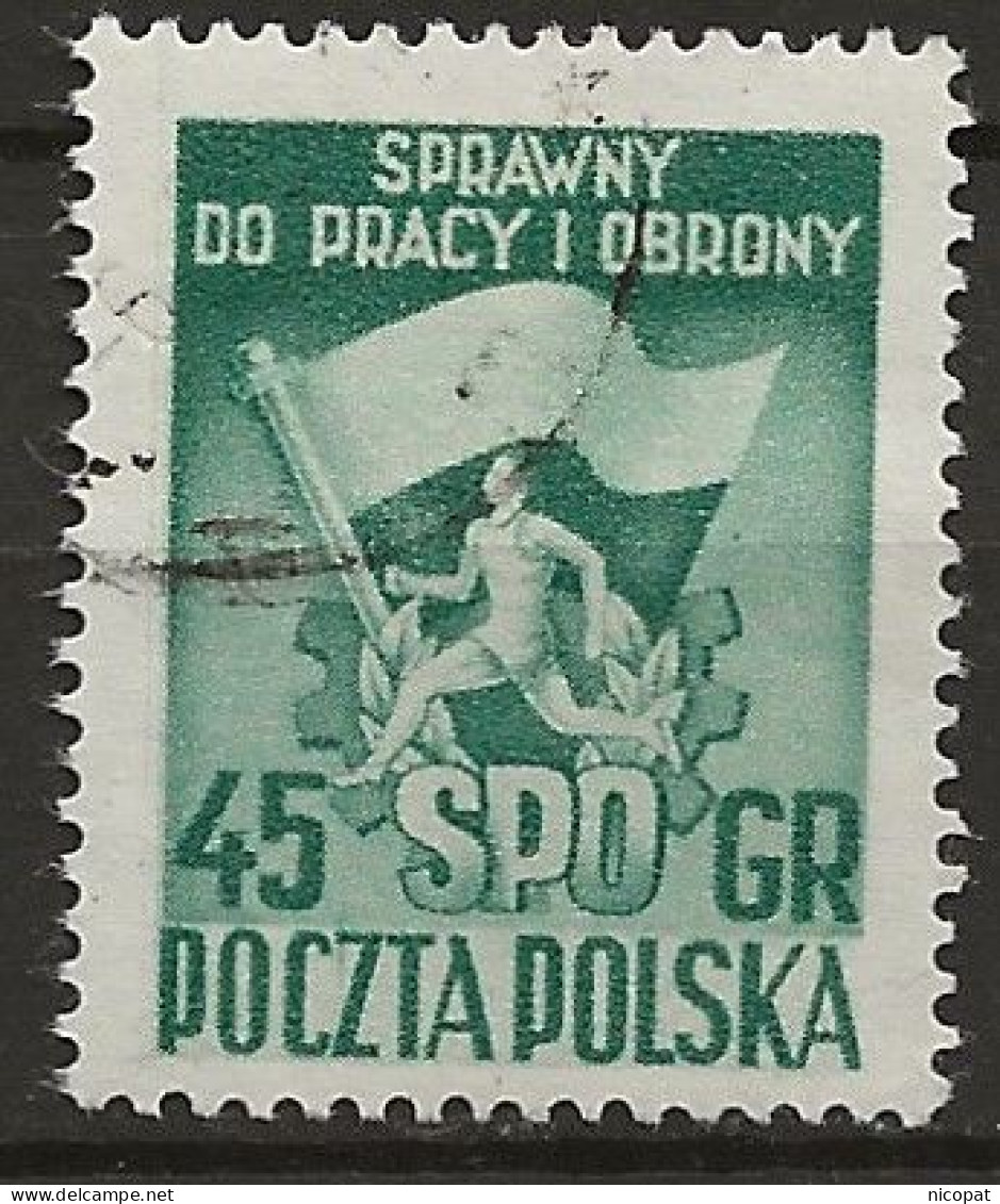 POLAND Oblitéré 619 Festival Sportif National Drapeau - Gebraucht