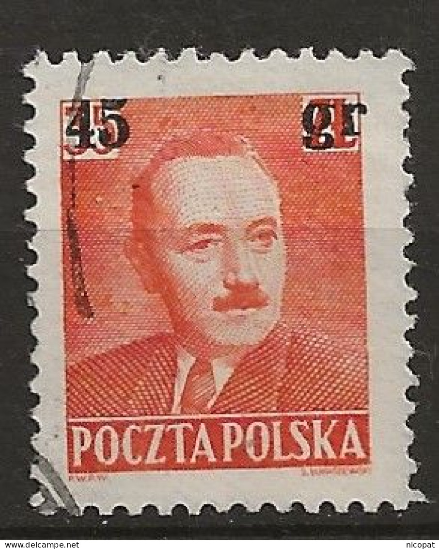 POLAND Oblitéré 620 Président BIERUT Timbre Avec Surcharge - Used Stamps