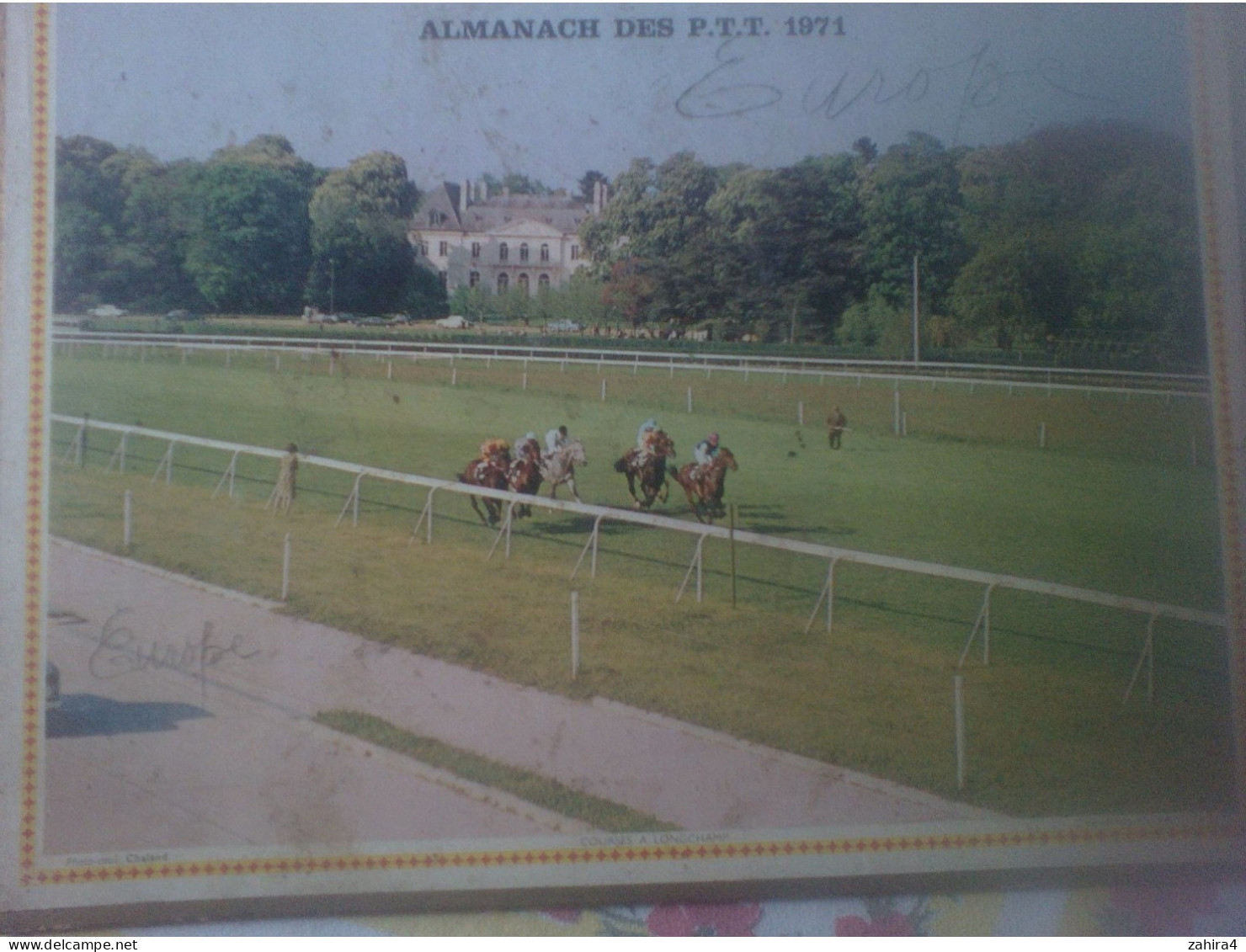 Almanach P.T.T Landes (manque Carte) Chasseur & Chasseuse Courses Longchamp (chevaux) - Grand Format : 1971-80