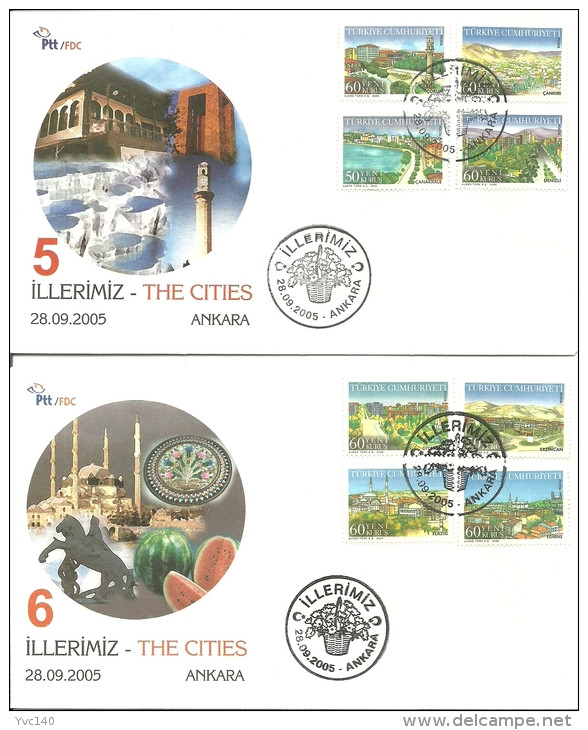 Turkey; FDC 2005 The Cities (4 Covers) - FDC