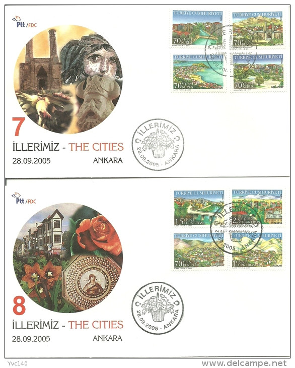 Turkey; FDC 2005 The Cities (4 Covers) - FDC