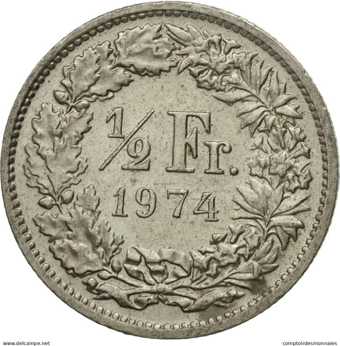 Monnaie, Suisse, 1/2 Franc, 1974, Bern, TTB, Copper-nickel, KM:23a.1 - Autres & Non Classés