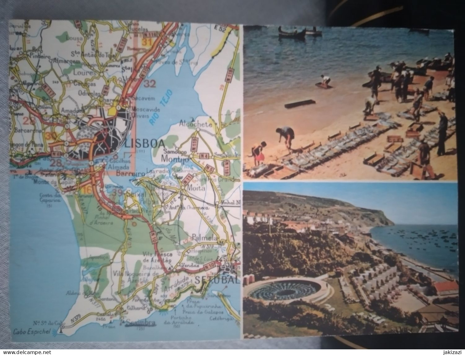 Lisboa. Setubal. MAP Postcard 1973 - Setúbal