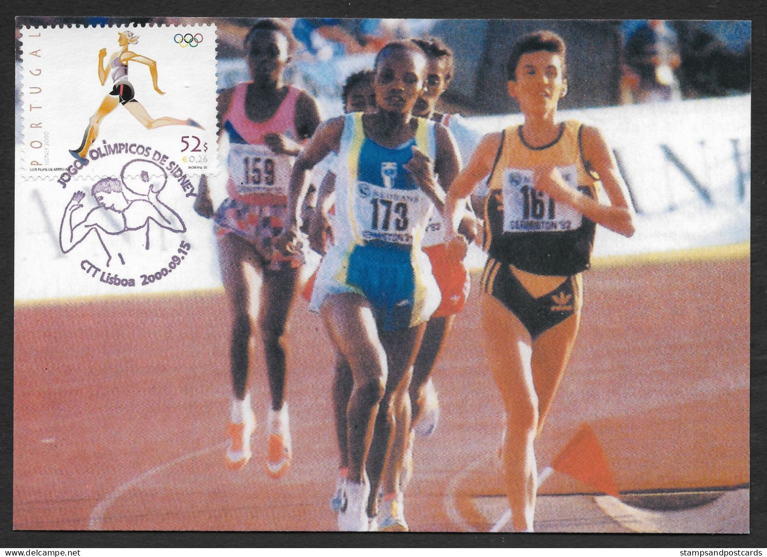 Portugal Course Féminine Jeux Olympiques 2000 Sidney Athlétisme Carte Maximum Crossing Athletics Olympic Games Maxicard - Sommer 2000: Sydney