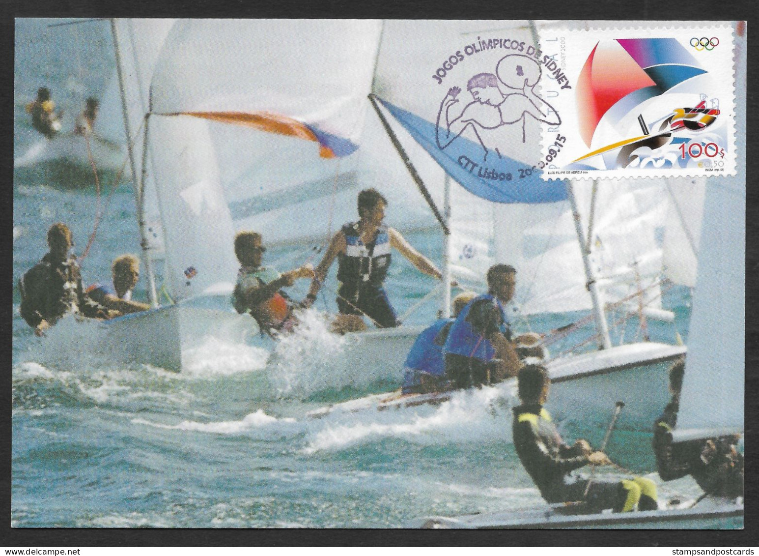 Portugal Jeux Olympiques 2000 Sidney Voile Class 470 Carte Maximum Sailing Olympic Games Maxicard - Zomer 2000: Sydney