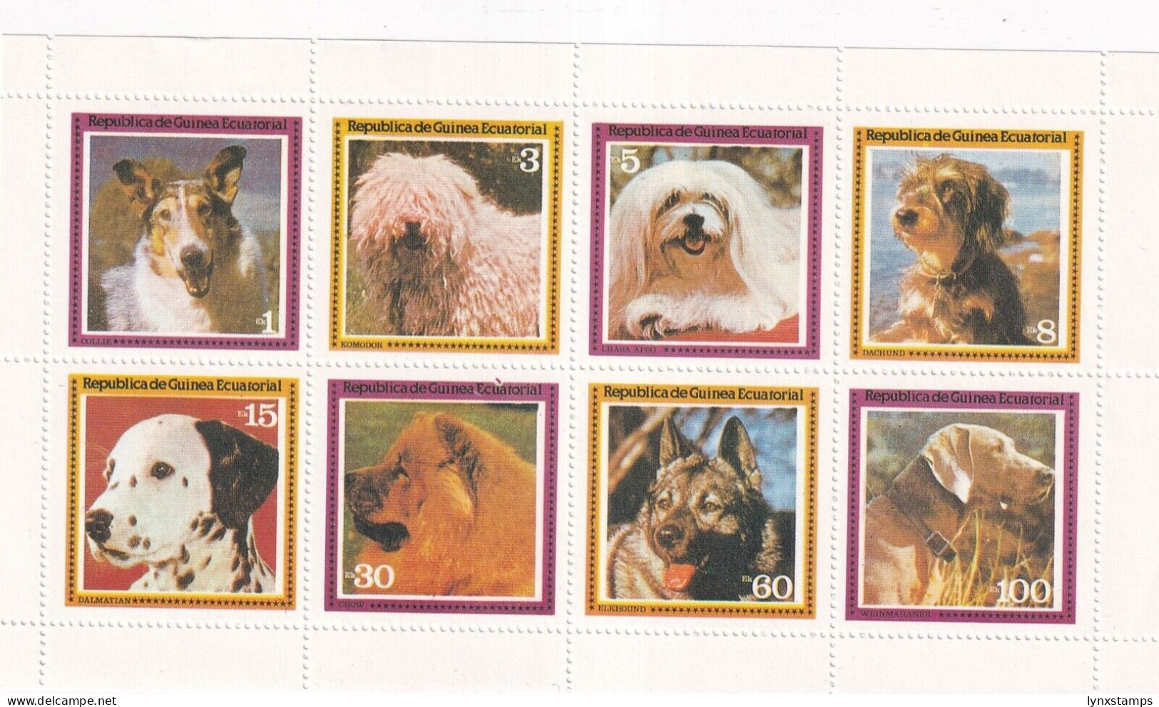 G020 Equatorial Guinea 1978 Dogs Breed Perf Minisheet - Guinée Equatoriale