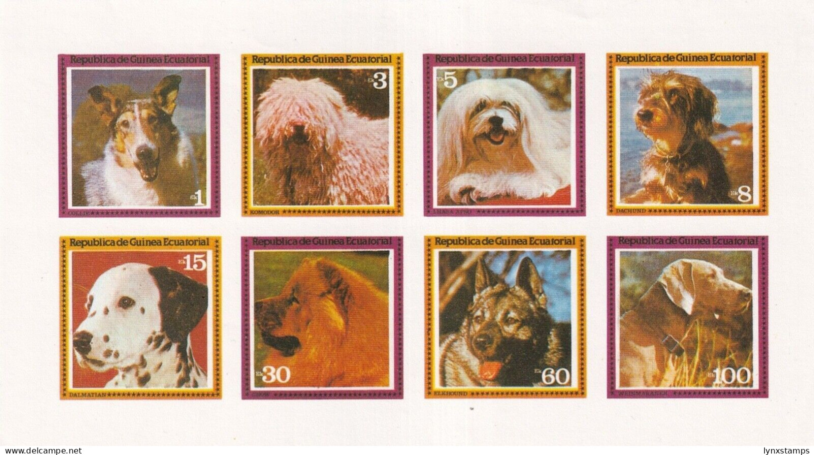 G020 Equatorial Guinea 1978 Dogs Breed Imperf Minisheet - Guinée Equatoriale