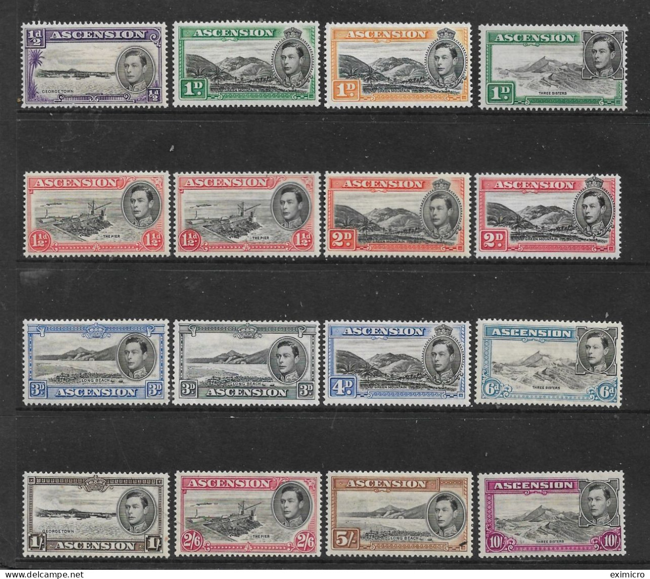 ASCENSION 1938 - 1953 SET MOUNTED MINT Cat £532 - Ascension