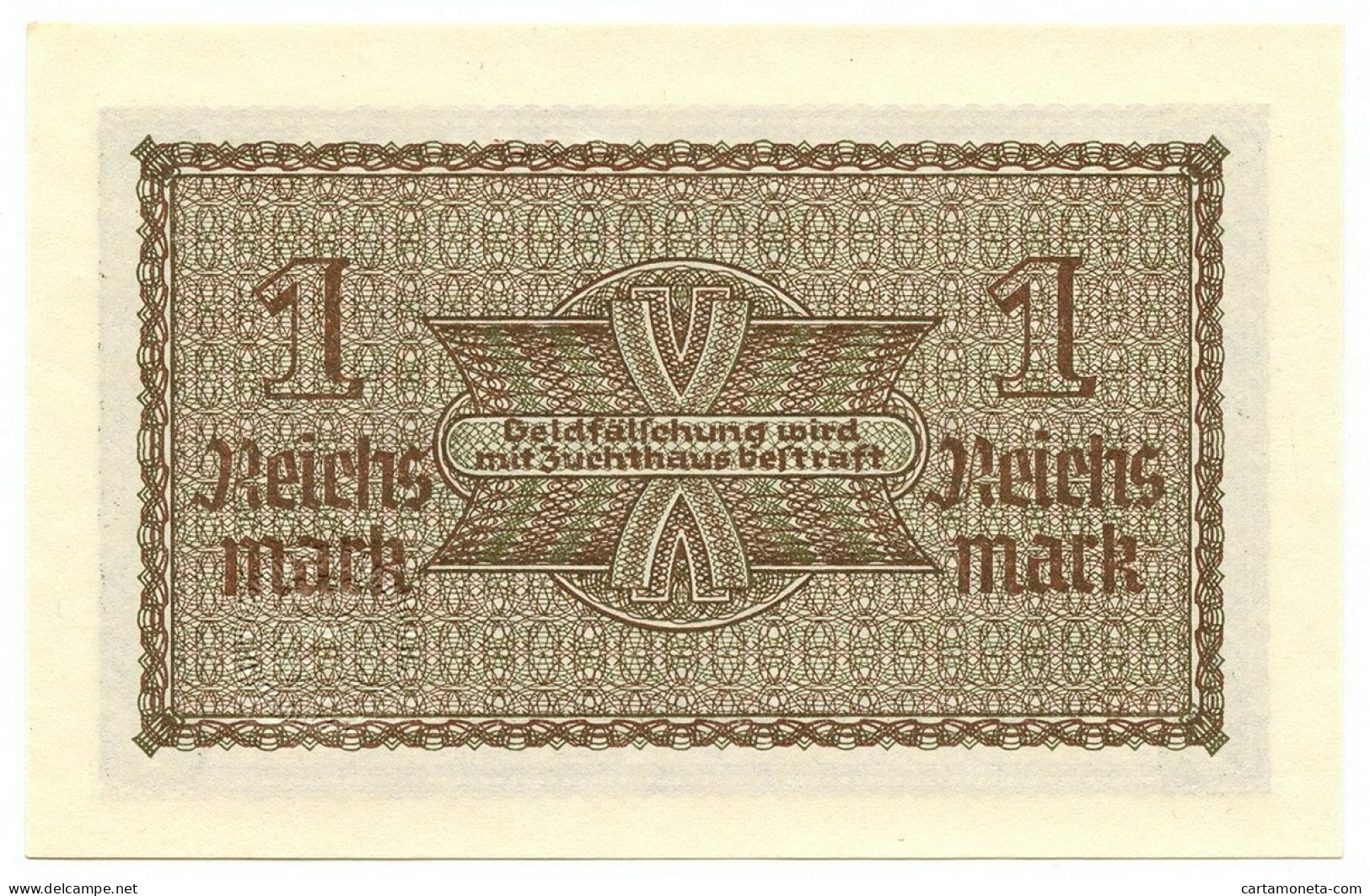 1 REICHSMARK OCCUPAZIONE TEDESCA ITALIA REICHSKREDITKASSEN 1943 FDS - Occupazione Alleata Seconda Guerra Mondiale