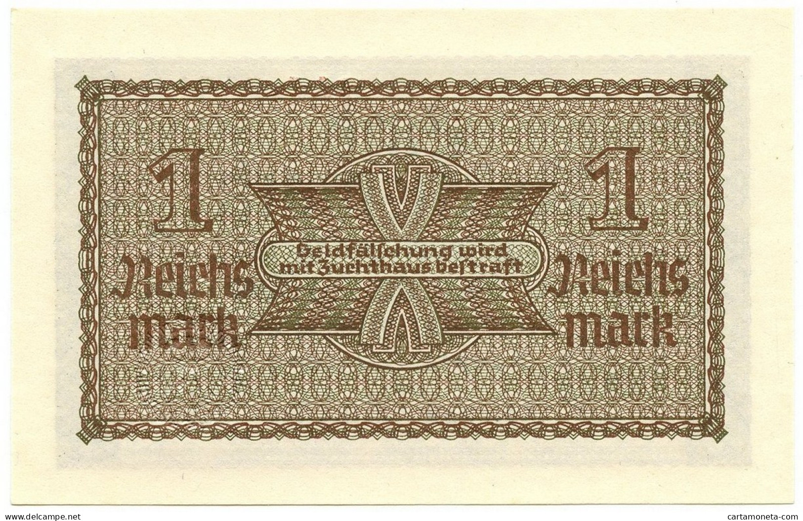 1 REICHSMARK OCCUPAZIONE TEDESCA ITALIA REICHSKREDITKASSEN 1943 FDS - Allied Occupation WWII