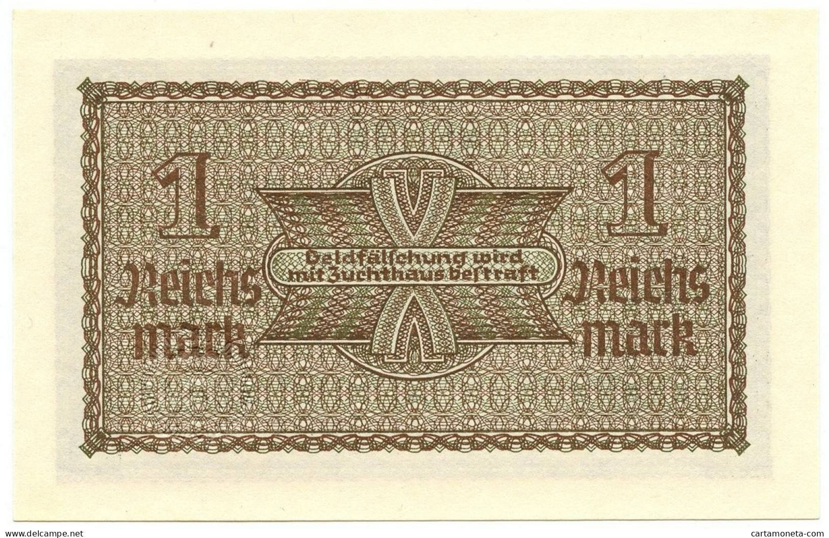 1 REICHSMARK OCCUPAZIONE TEDESCA ITALIA REICHSKREDITKASSEN 1943 FDS - Occupazione Alleata Seconda Guerra Mondiale