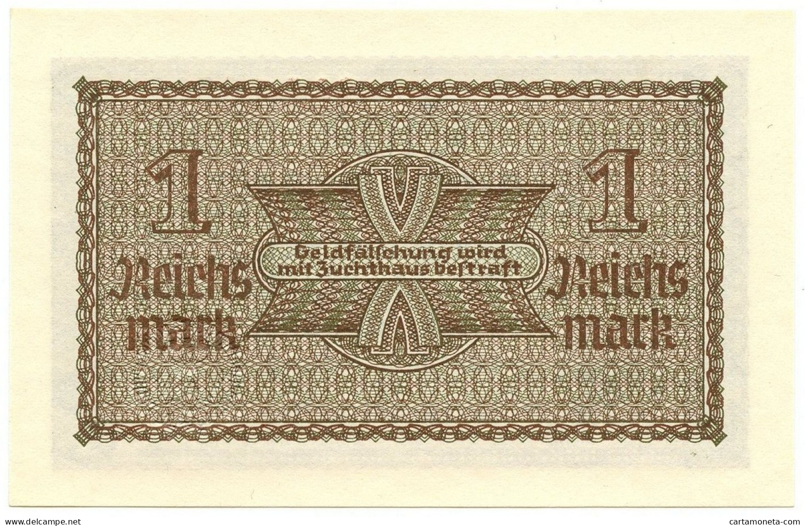 1 REICHSMARK OCCUPAZIONE TEDESCA ITALIA REICHSKREDITKASSEN 1943 FDS - Occupazione Alleata Seconda Guerra Mondiale