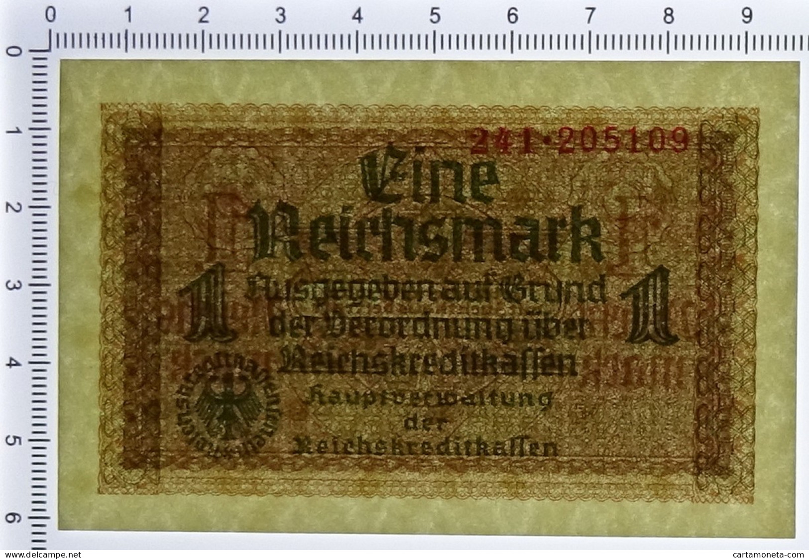 1 REICHSMARK OCCUPAZIONE TEDESCA ITALIA REICHSKREDITKASSEN 1943 FDS - Occupazione Alleata Seconda Guerra Mondiale