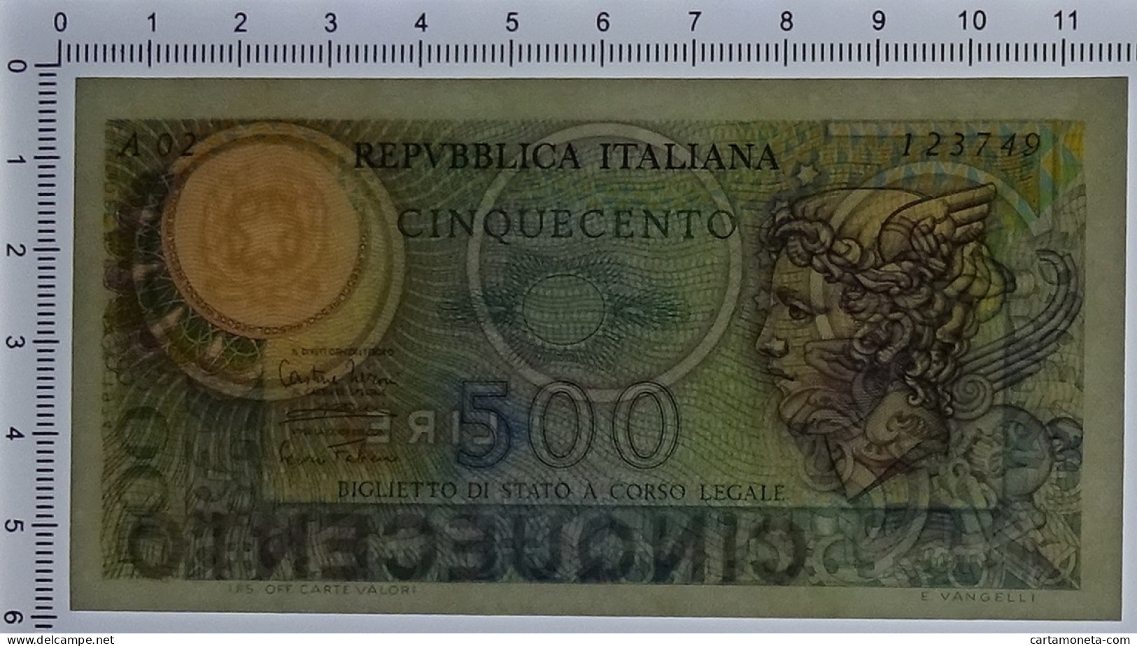 500 LIRE BIGLIETTO DI STATO MERCURIO 14/02/1974 FDS - Altri & Non Classificati