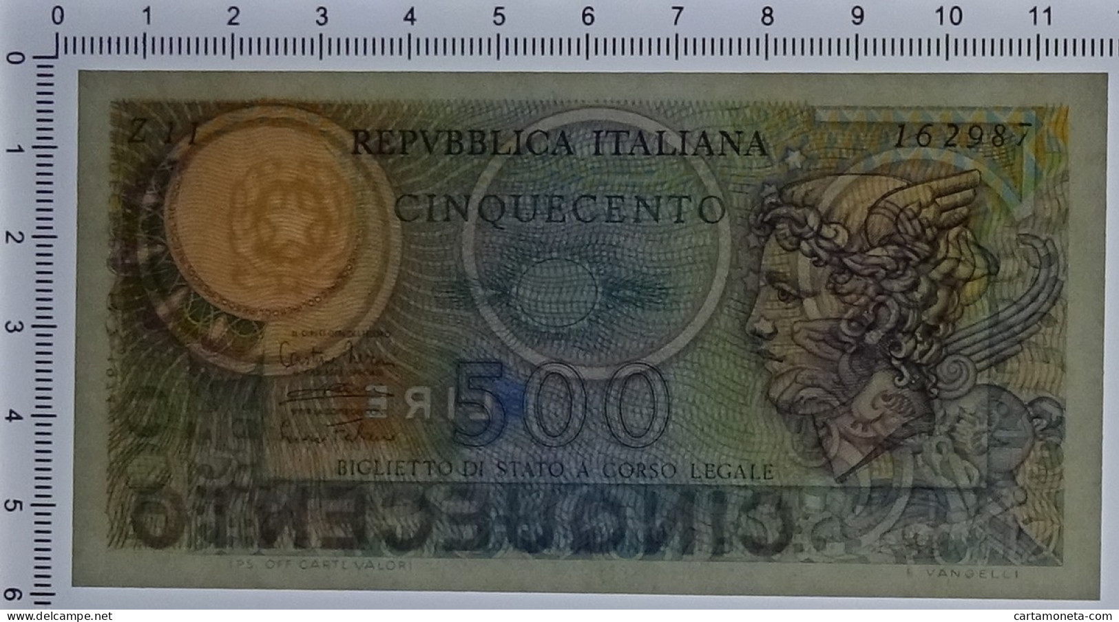 500 LIRE BIGLIETTO DI STATO MERCURIO 14/02/1974 FDS - Autres & Non Classés