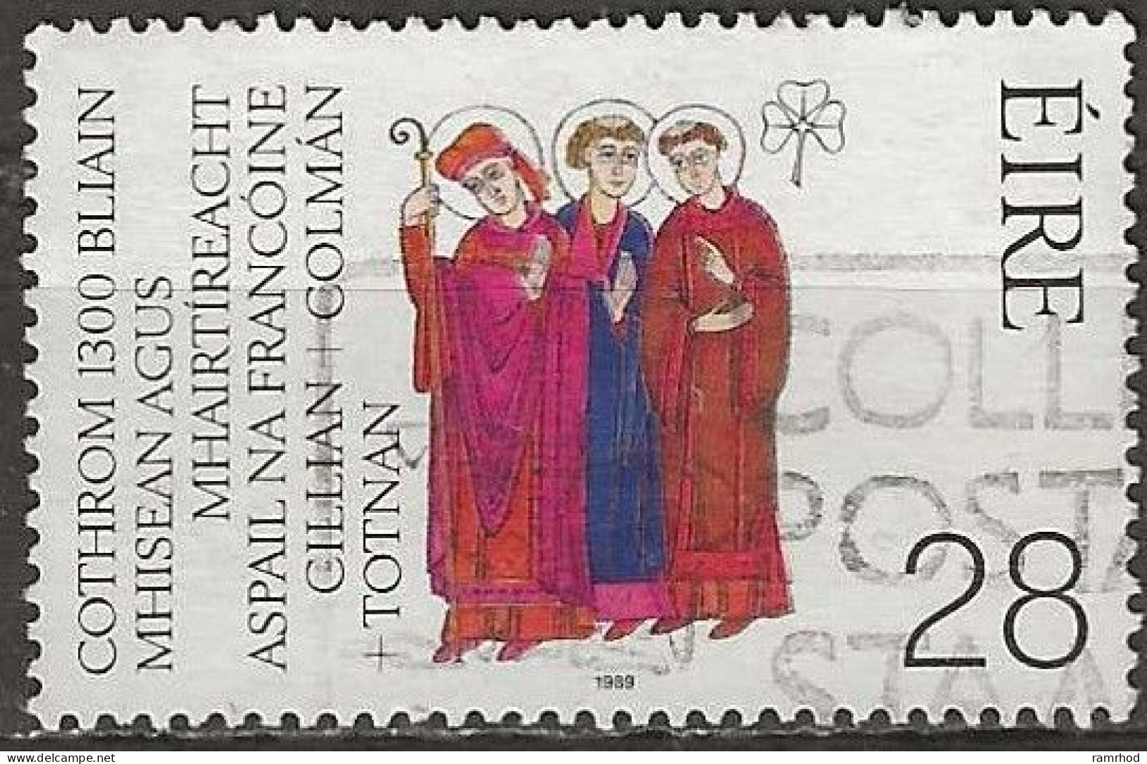 IRELAND 1989 1300th Death Anniversary Of Saints Kilian, Totnan And Colman - 28p Saints Kilian, Totnan And Colman FU - Used Stamps