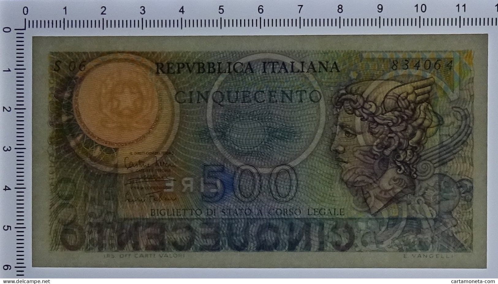 500 LIRE BIGLIETTO DI STATO MERCURIO 14/02/1974 FDS - Other & Unclassified