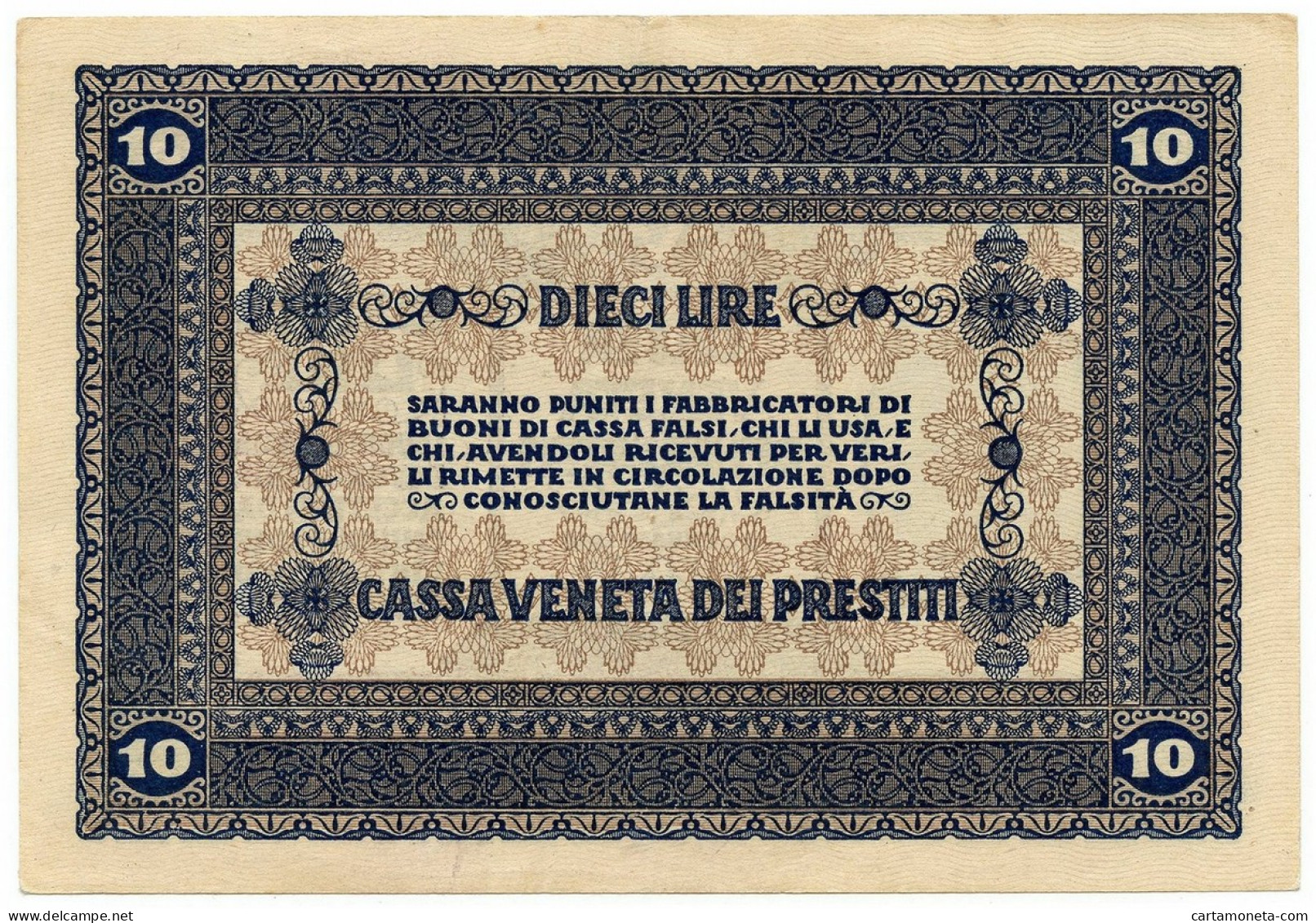 10 LIRE CASSA VENETA DEI PRESTITI OCCUPAZIONE AUSTRIACA 02/01/1918 SPL- - Occupazione Austriaca Di Venezia