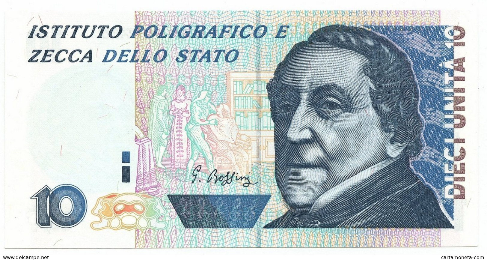 10 UNITÀ CAMPIONE SPECIMEN IPZS MODELLO GIOACCHINO ROSSINI METÀ ANNI 80 FDS-/FDS - [ 7] Errors & Varieties