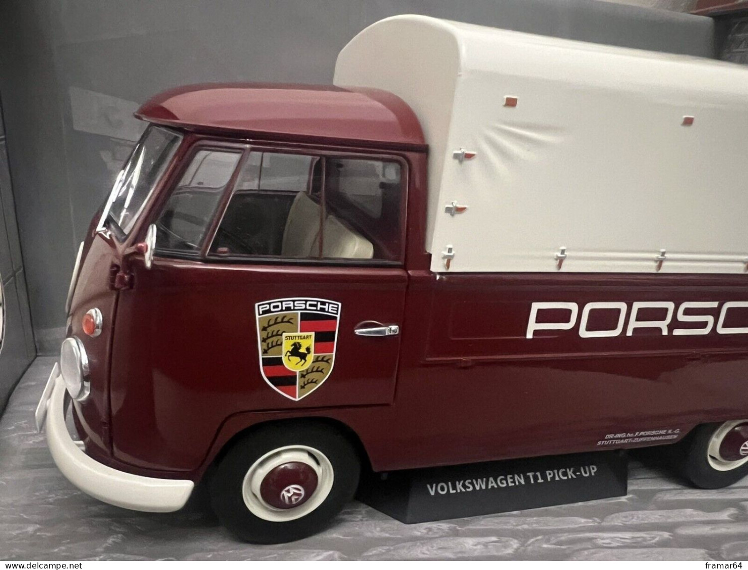 Modellino Auto 1950 Volkswagen VW T1 Pick-up Porsche Service Scala 1:18 Solido