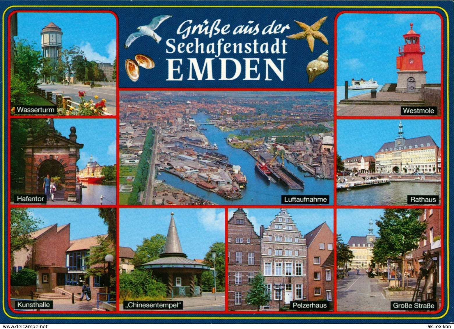 Ansichtskarte Emden Mehrbildkarte Der Seehafenstadt U.a. Luftaufnahme 2004 - Emden