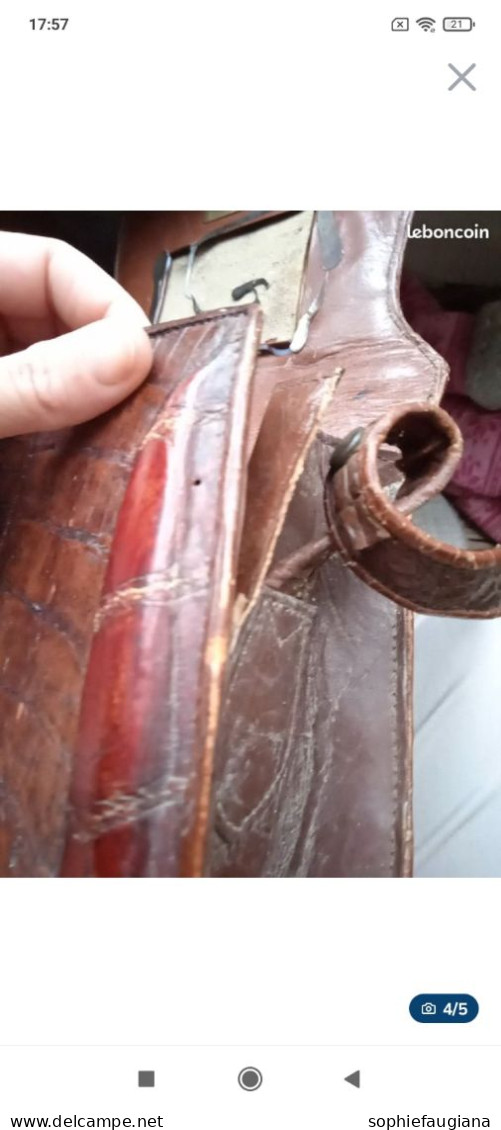 Ancien Sac En Peaux De Reptile - Leather Goods 
