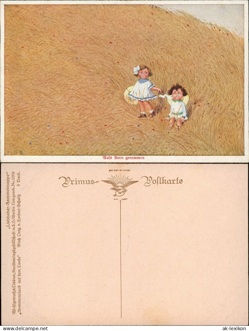 Ansichtskarte  Kinder Künstlerkarte Aufs Korn Genommen 1912 - Portraits