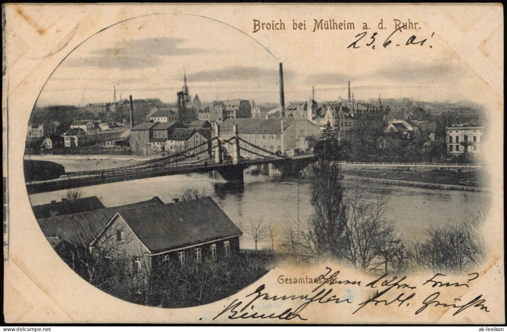 Ansichtskarte Broich-Mülheim An Der Ruhr Brücke, Stadt, Fabriken 1901 - Muelheim A. D. Ruhr