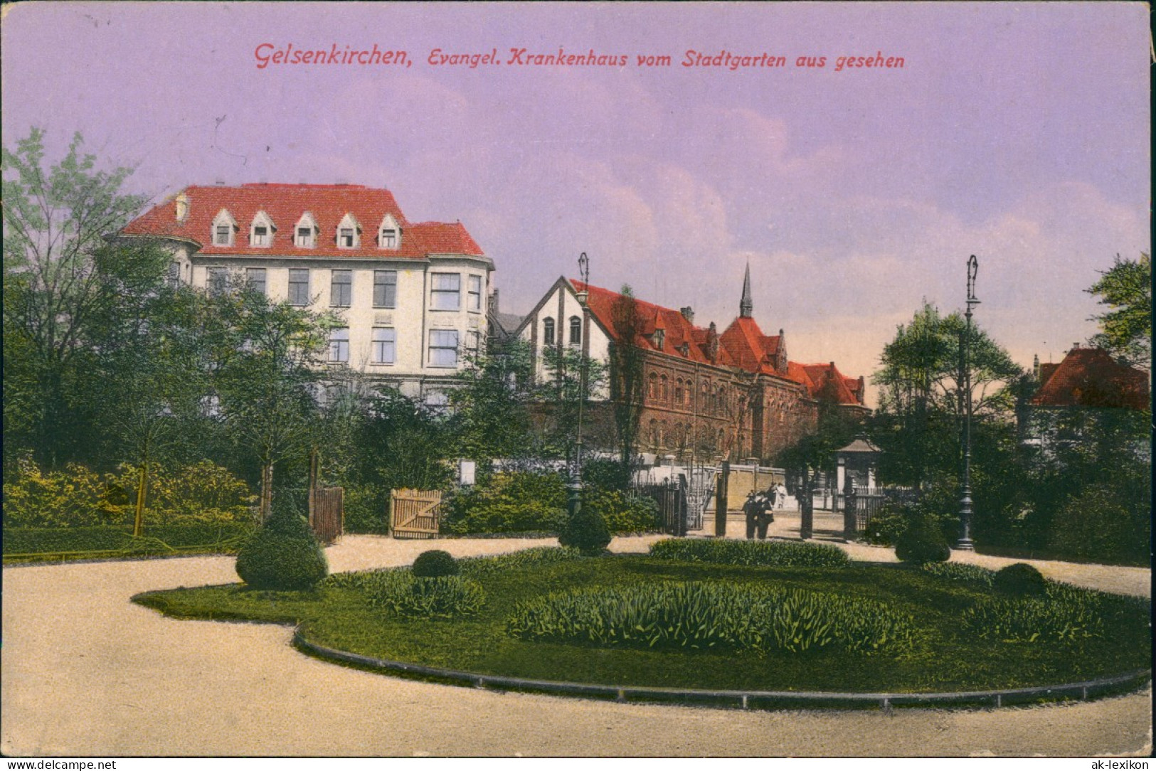 Gelsenkirchen Krankenhaus Vom Stadtgarten Gesehen 1916  Gel. Feldpoststempel - Gelsenkirchen