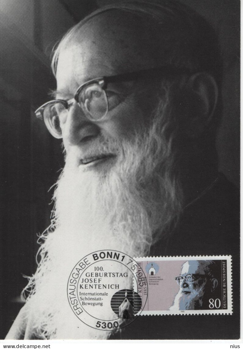 Germany Deutschland 1985 Maximum Card, 100. Geburtstag Von Josef Kentenich, Pallottine Priest, Canceled In Bonn - 1981-2000