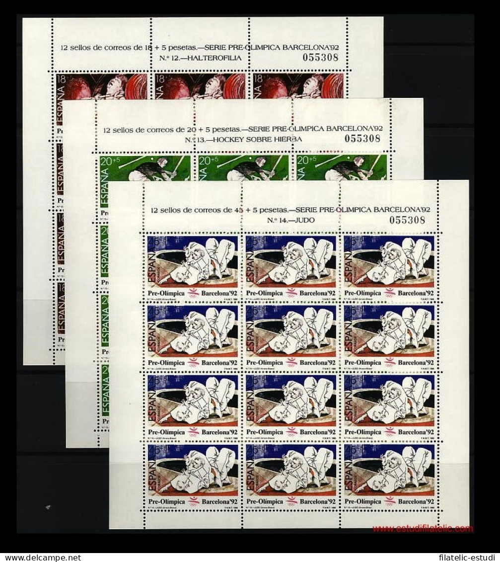 España Spain Minipliego 10/12 1990 Barcelona 92 Hockey Judo - Blocs & Hojas