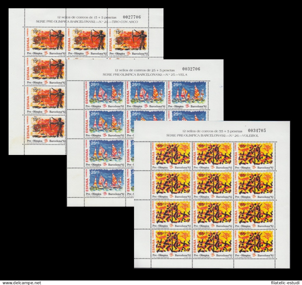 España Spain Minipliego 40/42 1992 Barcelona 92 Vela Vóleibol Olympic Games - Blocs & Hojas