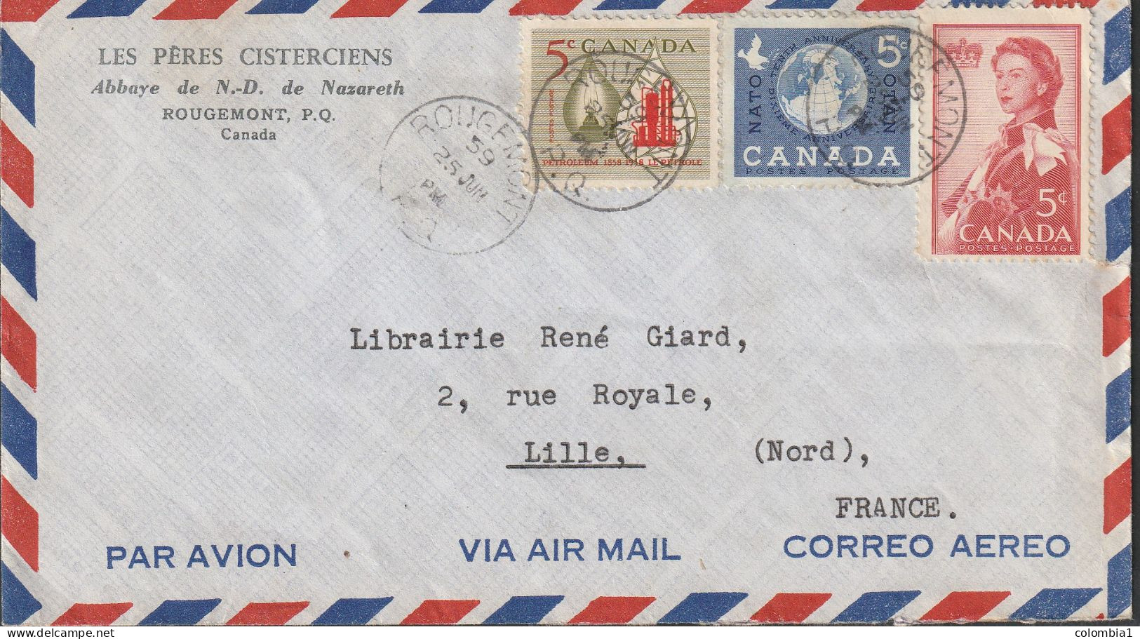 CANADA Lettre De ROUGEMONT - Covers & Documents