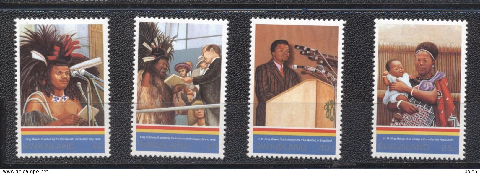 Swaziland 1993 - The 25 Th Anniversary Of The Birth Of King Mswati III And 25 Th Anniversary Of Independance Set(4v) - Swaziland (1968-...)