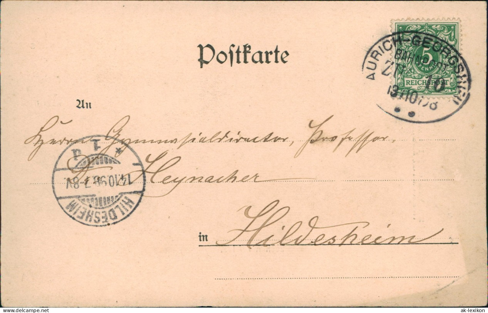 Ansichtskarte Aurich-Leer Ostfriesland Eschener Allee 1898  Gel Bahnpoststempel - Aurich