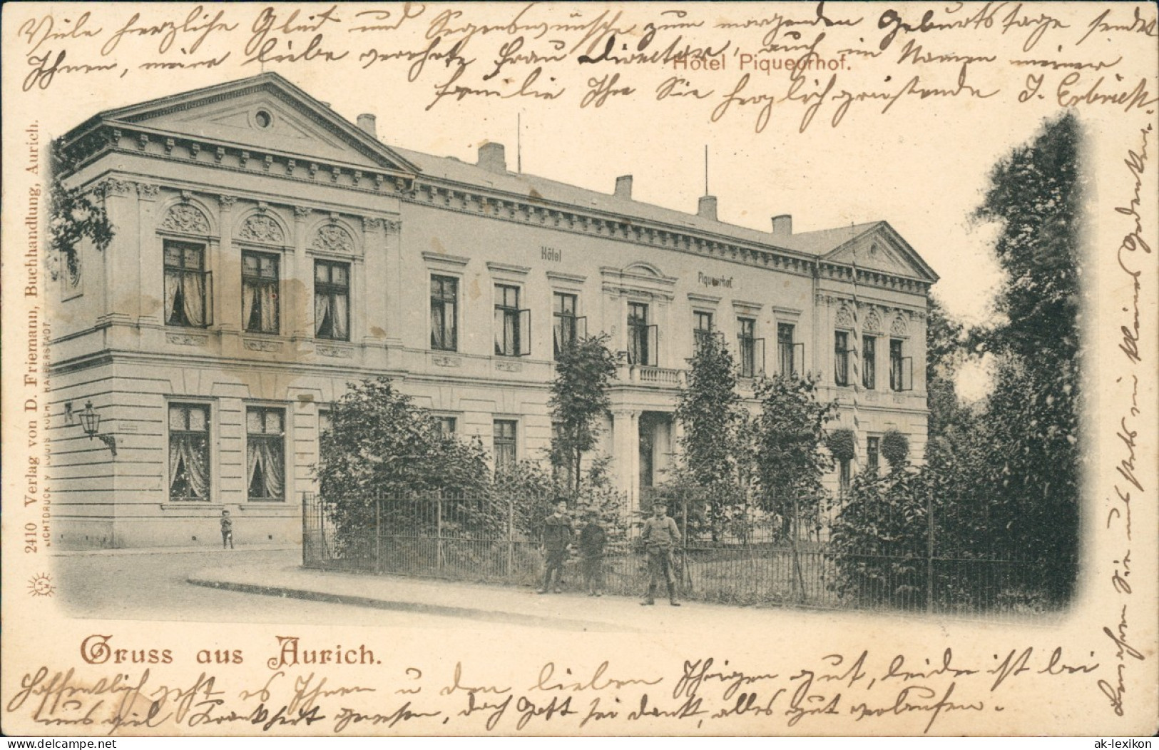 Ansichtskarte Aurich-Leer (Ostfriesland) Hotel Piqueurhof 1899 - Aurich