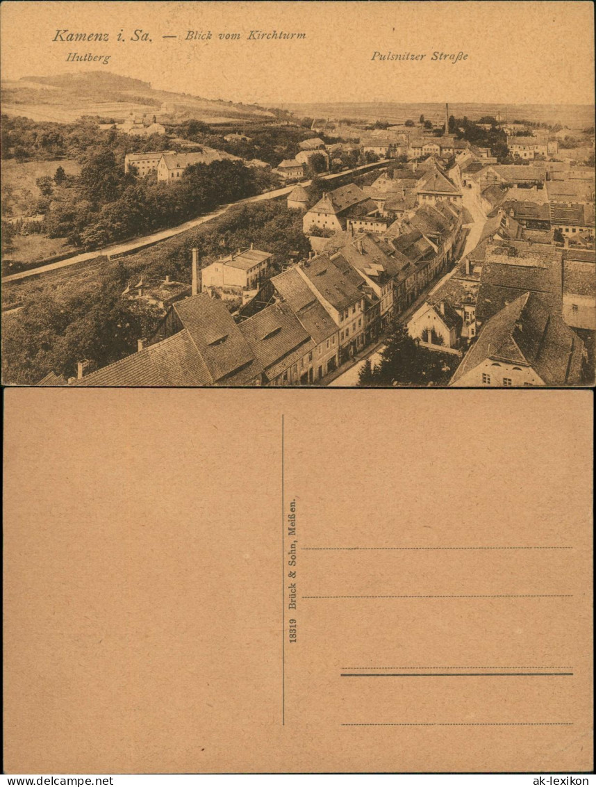 Ansichtskarte Kamenz Kamjenc Hutberg Pulsnitzer-Straße 1925 - Kamenz