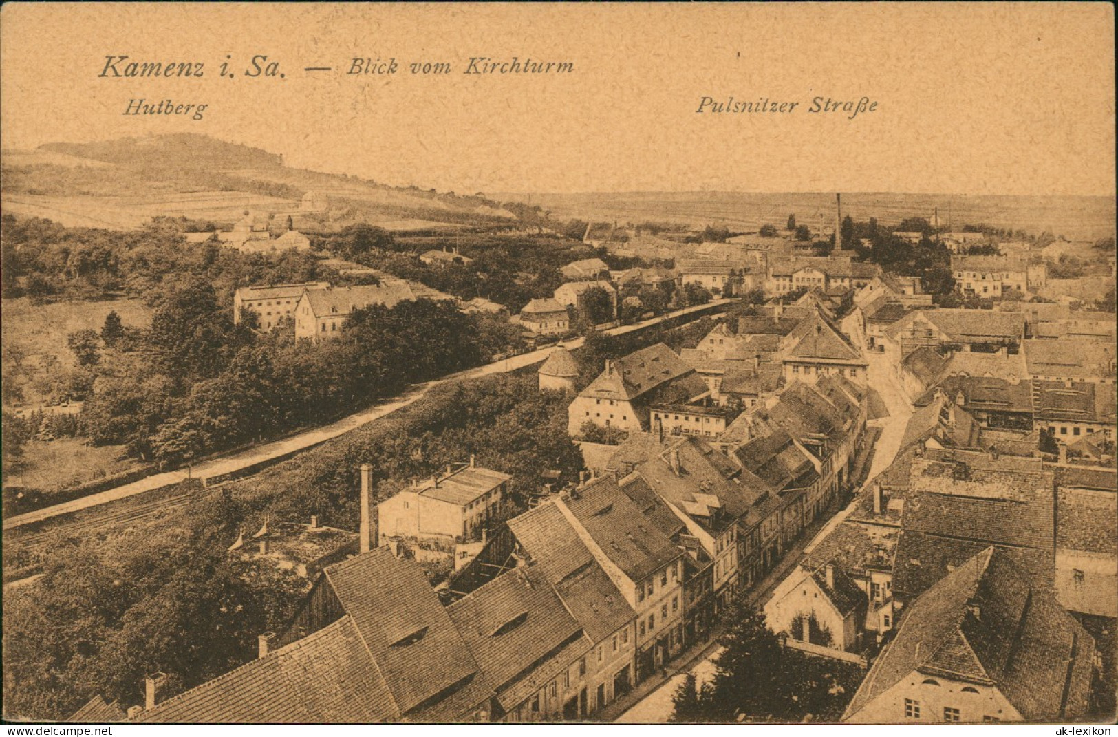 Ansichtskarte Kamenz Kamjenc Hutberg Pulsnitzer-Straße 1925 - Kamenz