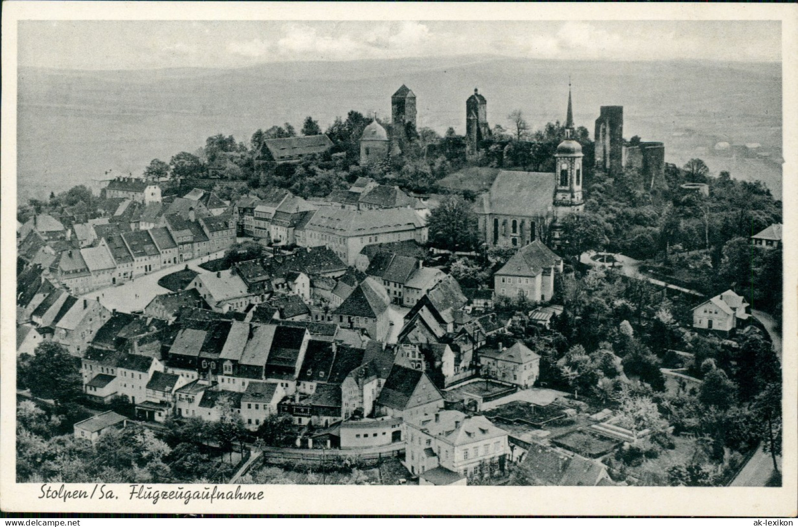 Ansichtskarte Stolpen Luftbild Burg Und Stadt 1940 - Stolpen